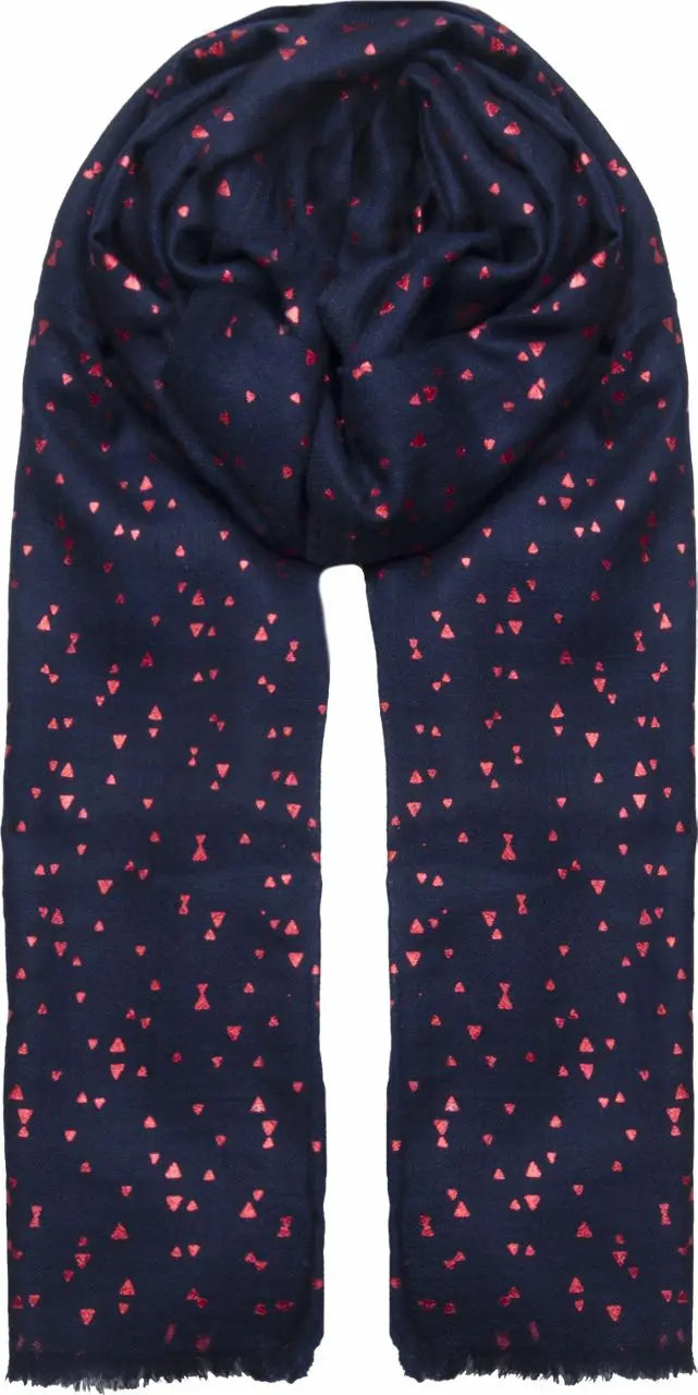 Geo Foil Wool Scarf Ocean Ray