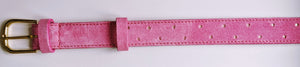 Ladies Belt - Pink with Gold Dots