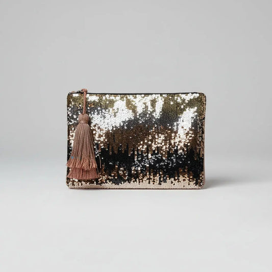 Celeste Blush Ombre Sequin Clutch Bag Ocean Ray London