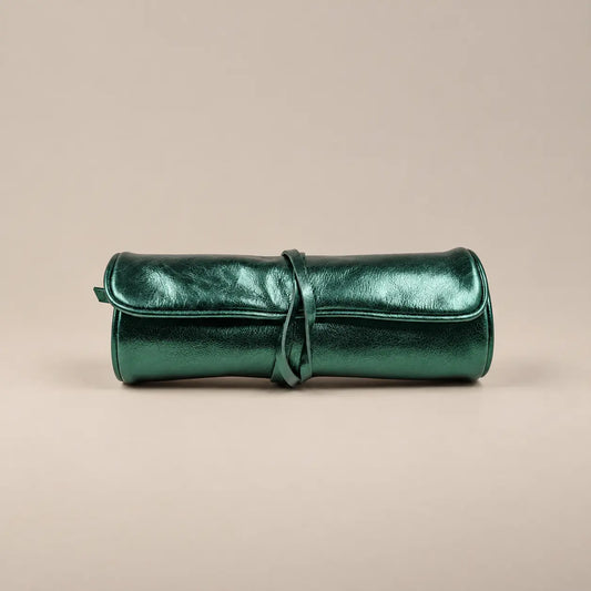 The Emerald Countess Leather Jewellery Roll Ocean Ray London