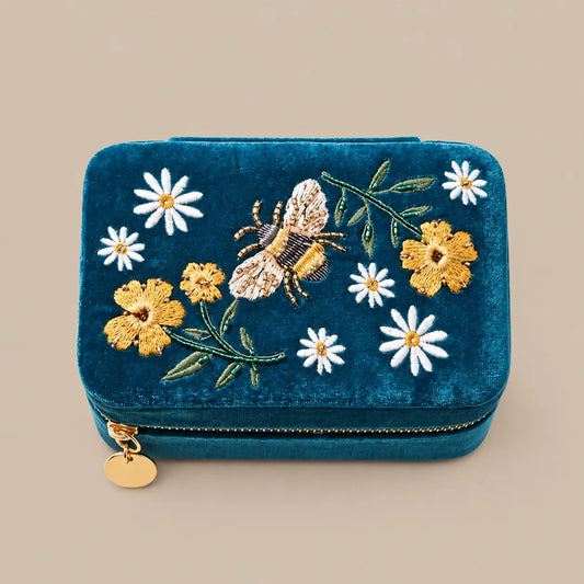 Bee Enchanted Velvet Jewellery Box – Teal Ocean Ray London