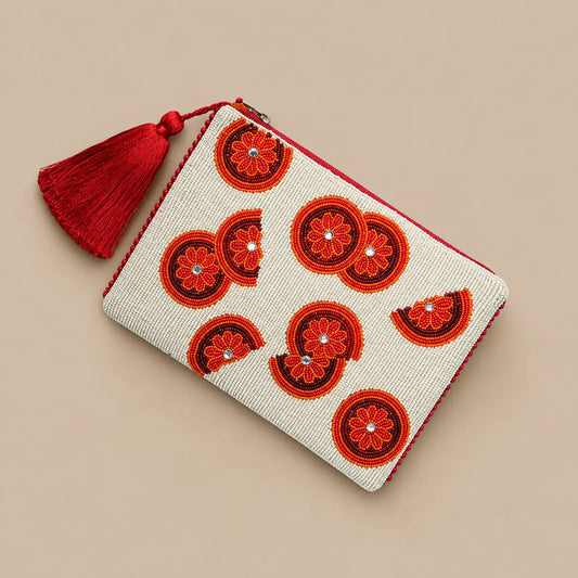 Tangerine Treasure Clutch Bag