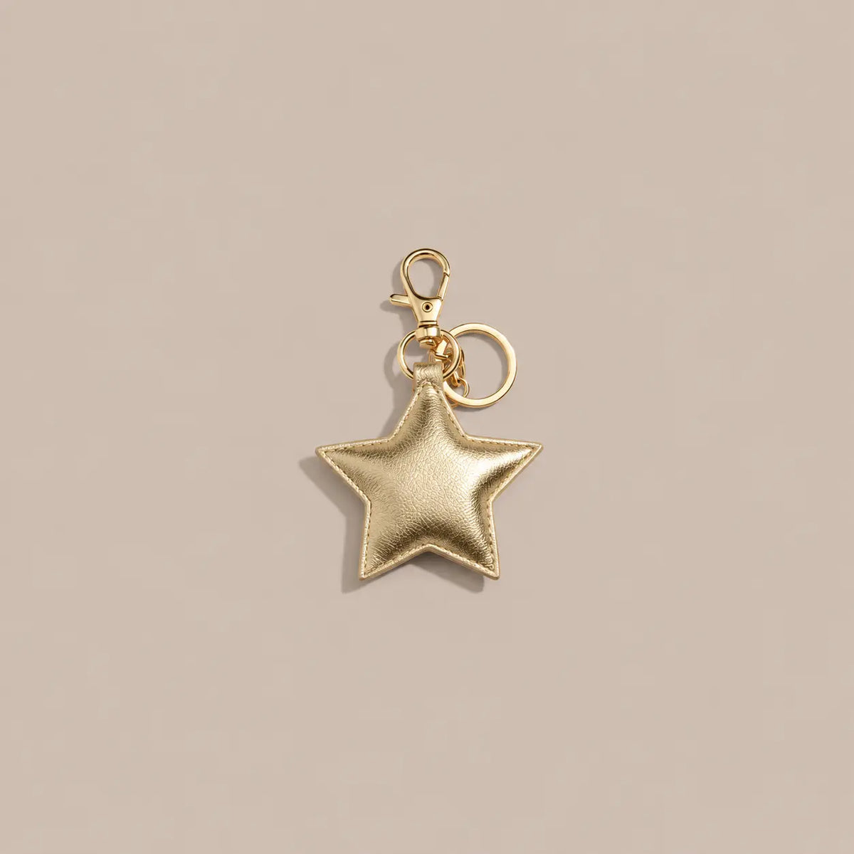 Leather star keyring - Emrald Green