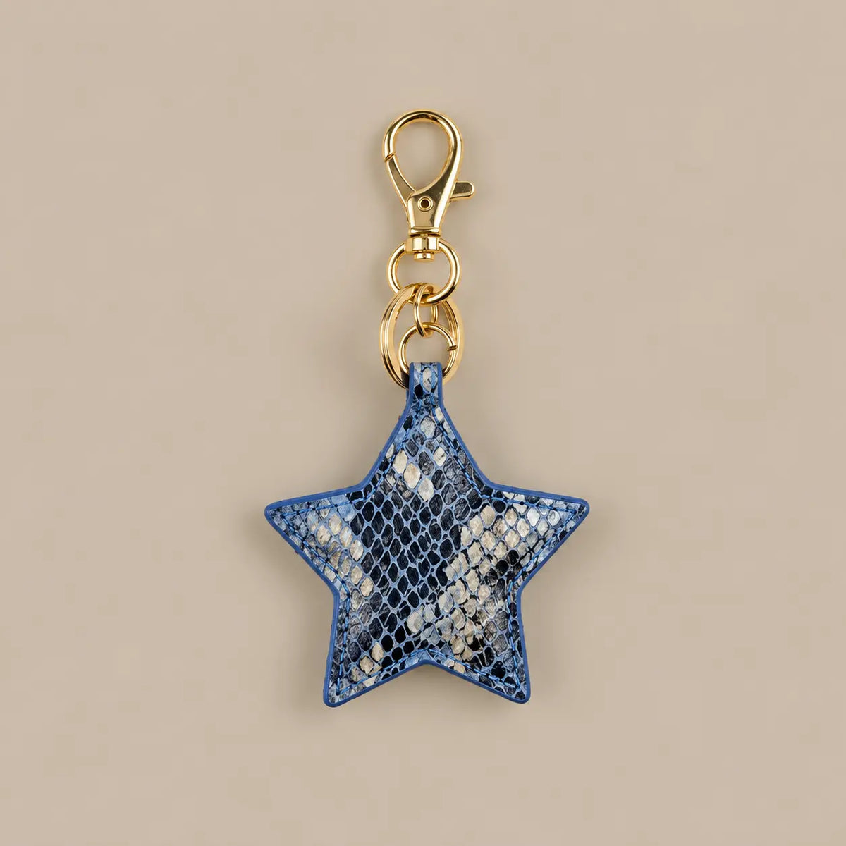Leather star keyring - Emrald Green