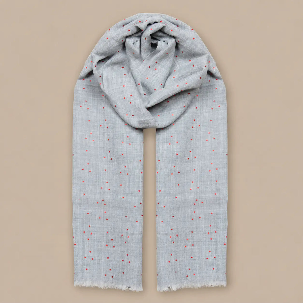 Foil Dot Wool Scarf Navy