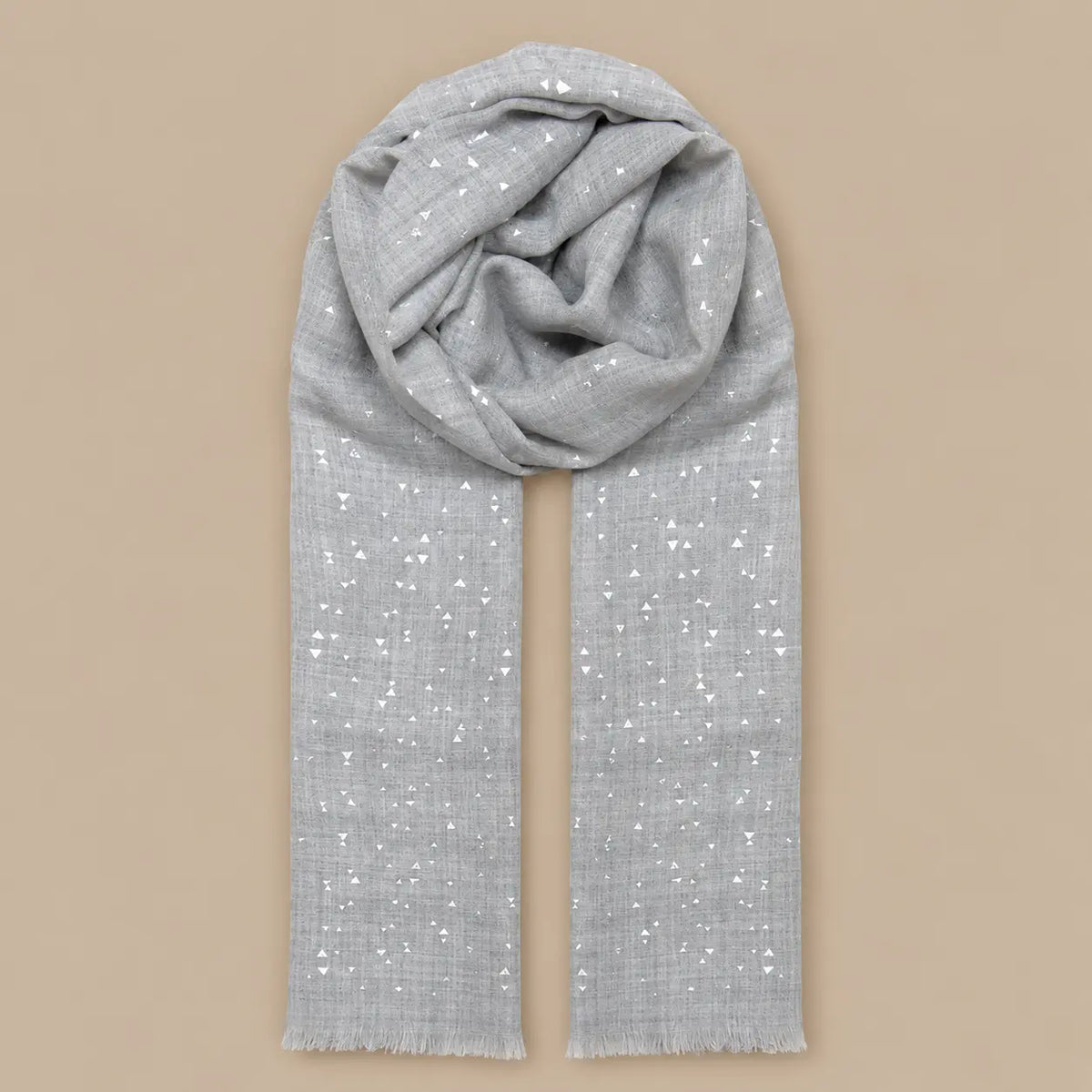 Geo Foil Wool Scarf Navy