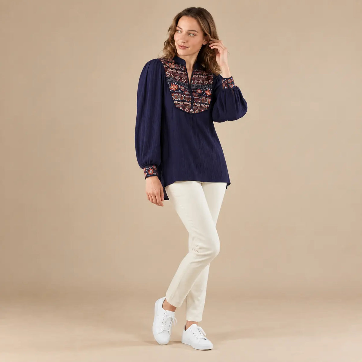Liz Blouse Navy Ocean Ray London