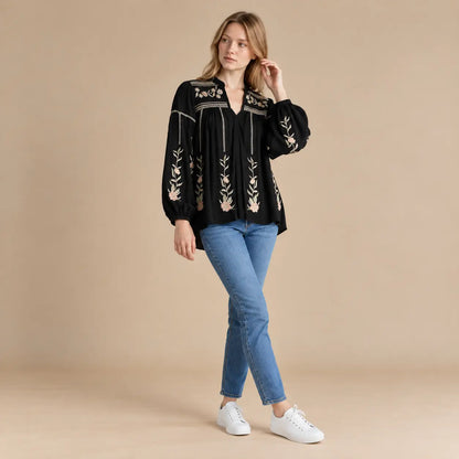 Bella Blouse Black Ocean Ray London