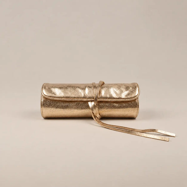 Jewellery Roll Gold Leather