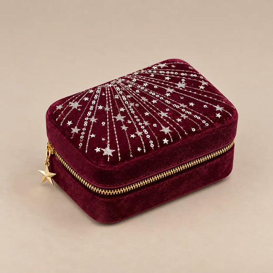 Wine & Starlight Velvet Jewellery Box Ocean Ray London