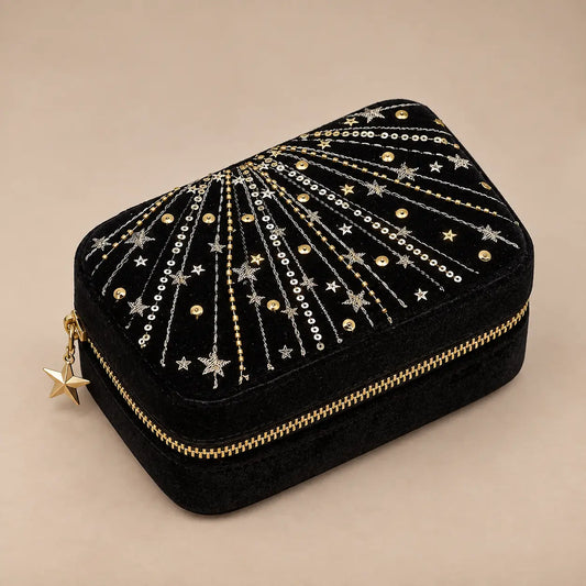 Wine & Starlight Velvet Jewellery Box Ocean Ray London