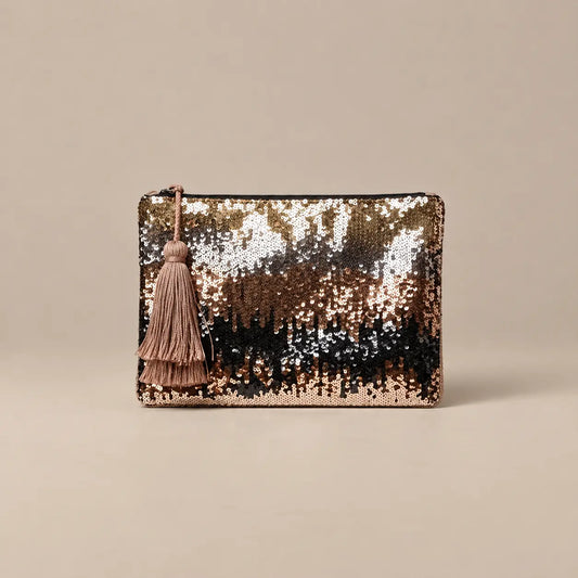 Celeste Blush Ombre Sequin Clutch