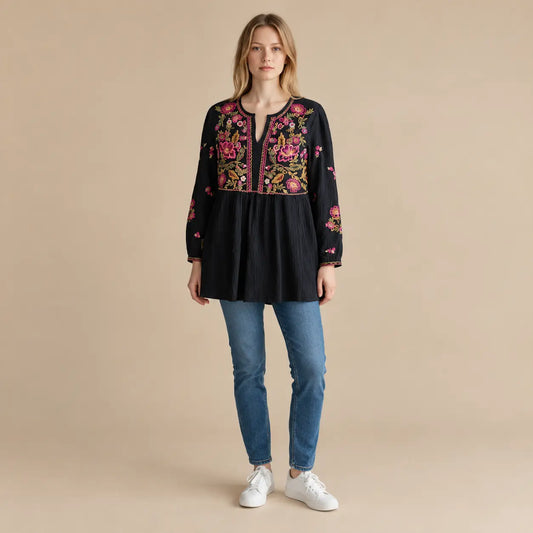Sophie Blouse Navy Ocean Ray London