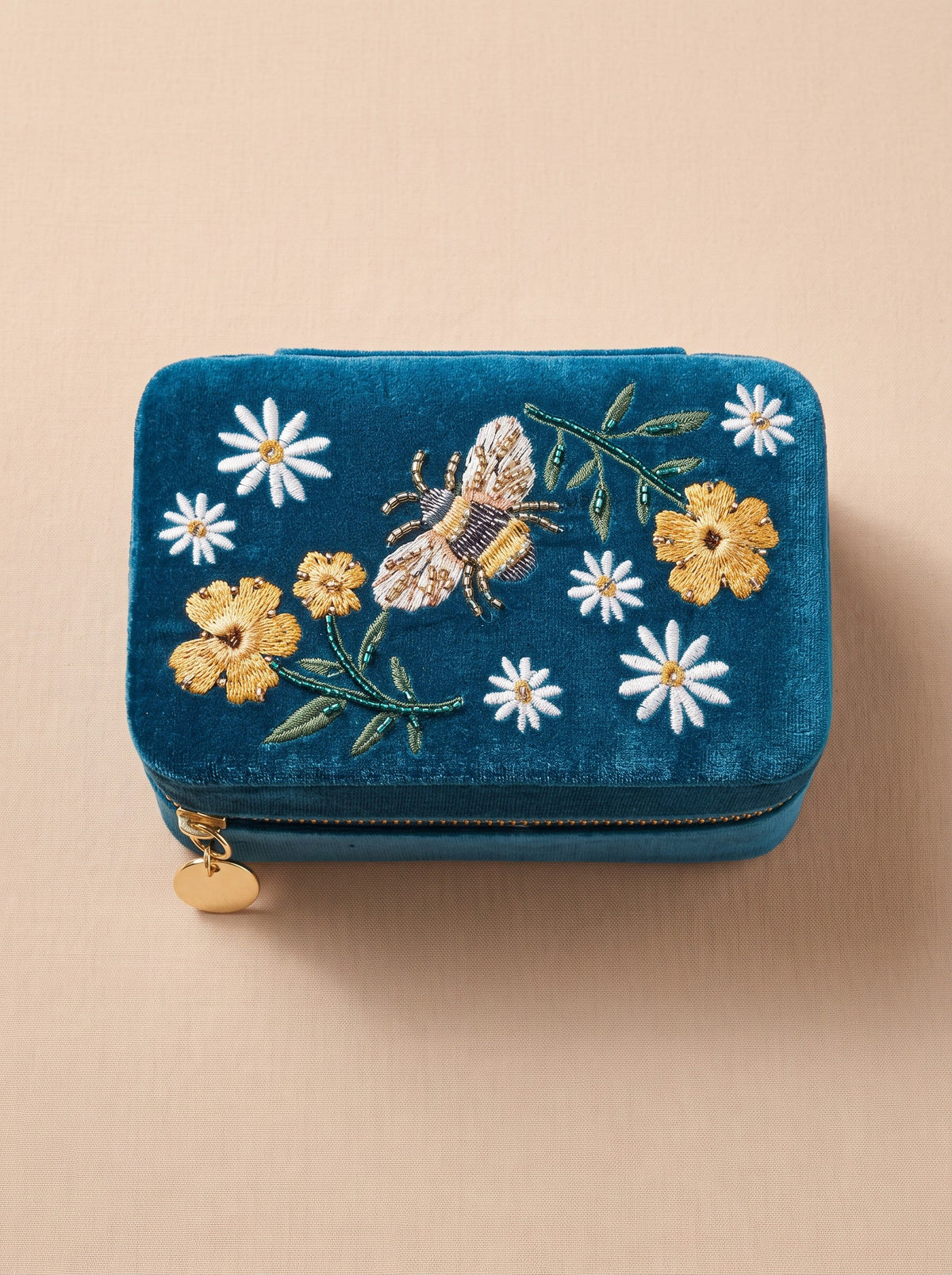 Daisy Bee Jewellery Box Teal Ocean Ray London