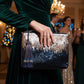 Celeste Navy Ombre Sequin Clutch Bag