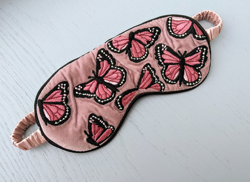 Butterfly velvet eye mask