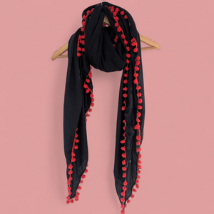 Navy Viscose Scarf
