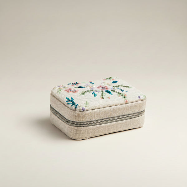 Floral Embroidery Jewellery Box Ocean Ray London