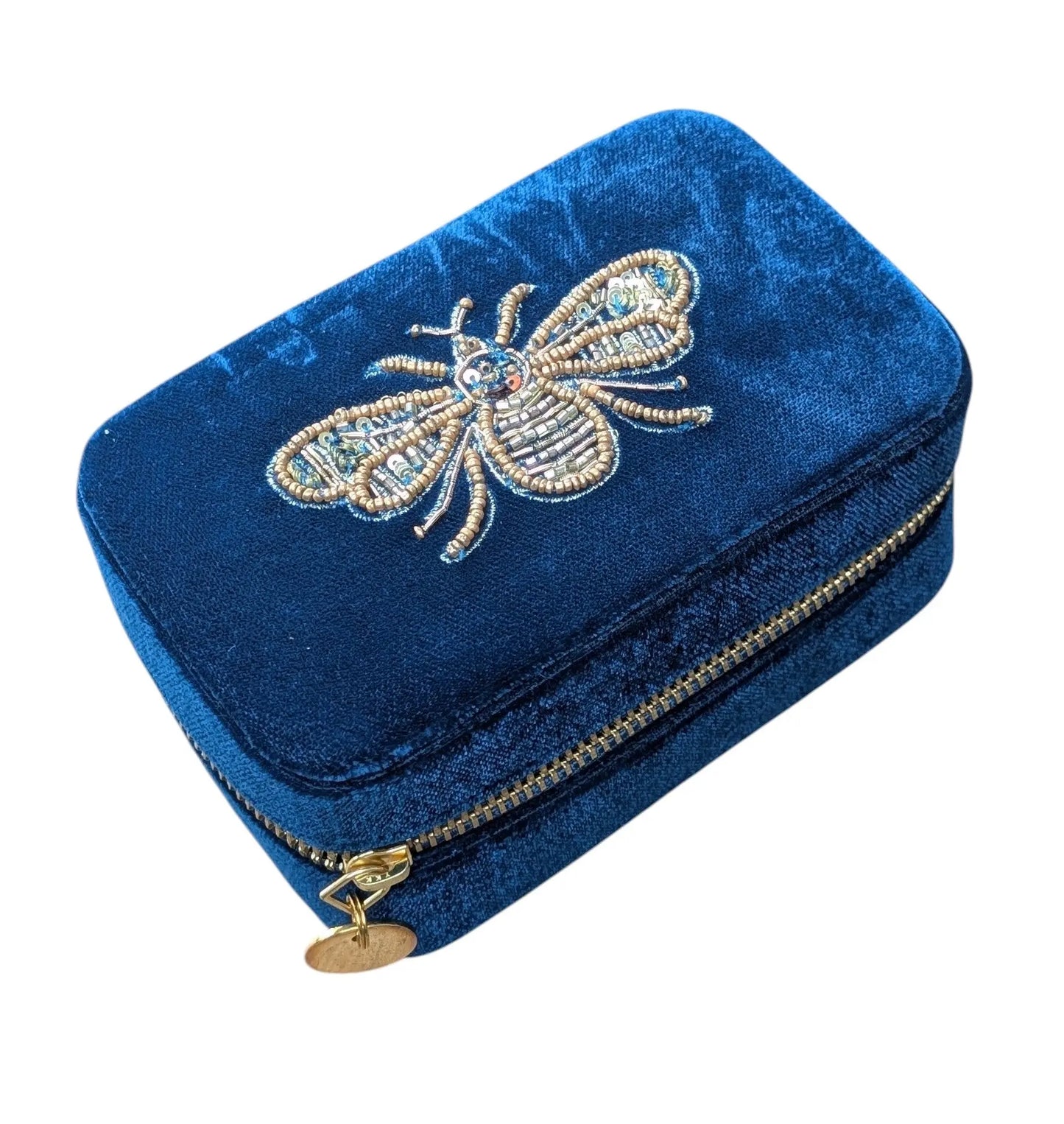 Bee Embroidery Jewellery Box - Ocean Ray London