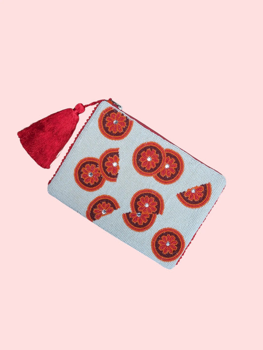 Tangerine Treasure Clutch - Ocean Ray London