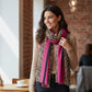 Fushia Pink Stripe Leopard Print Scarf Ocean Ray London