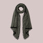 Khaki Pompom Scarf Ocean Ray London