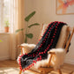 Navy Pompom Scarf Ocean Ray London