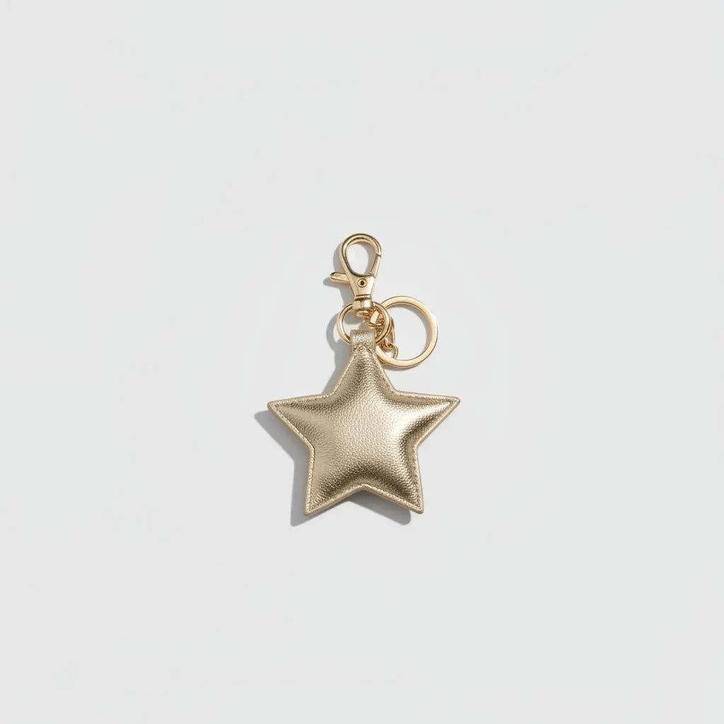 Leather star keyring Silver Ocean Ray London