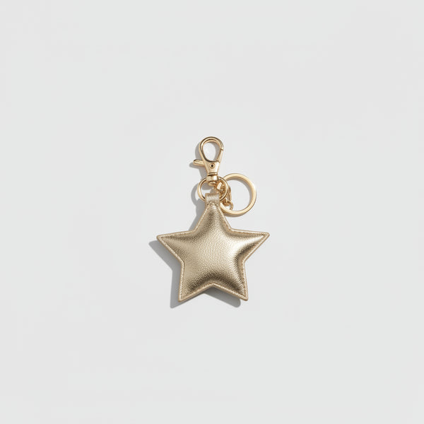 Leather star keyring Silver Ocean Ray London
