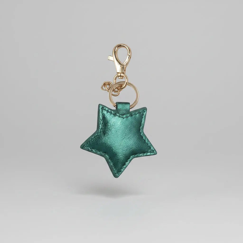 Leather star keyring Silver Ocean Ray London