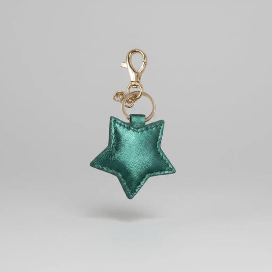 Leather star keyring Silver Ocean Ray London