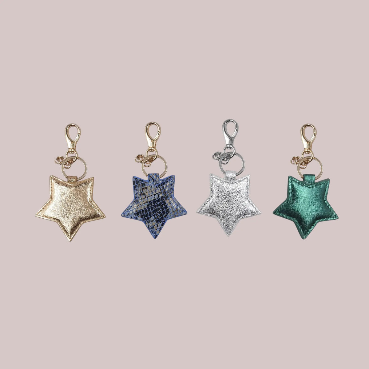Leather star keyring Gold Ocean Ray London