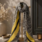 Leopard Scarf - Navy Print with Yellow Stripes Ocean Ray London