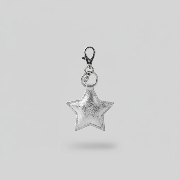 Leather star keyring Silver Ocean Ray London