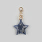 Leather star keyring Silver Ocean Ray London