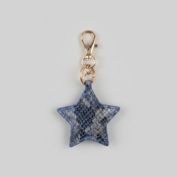 Leather star keyring Silver Ocean Ray London