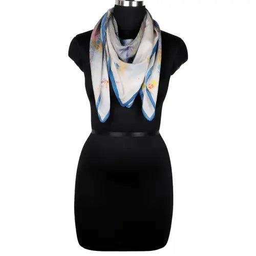 Floral Silk Square Scarf Ocean Ray