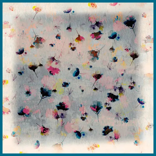 Floral Silk Square Scarf Ocean Ray