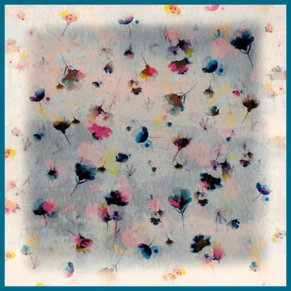 Floral Silk Square Scarf Ocean Ray