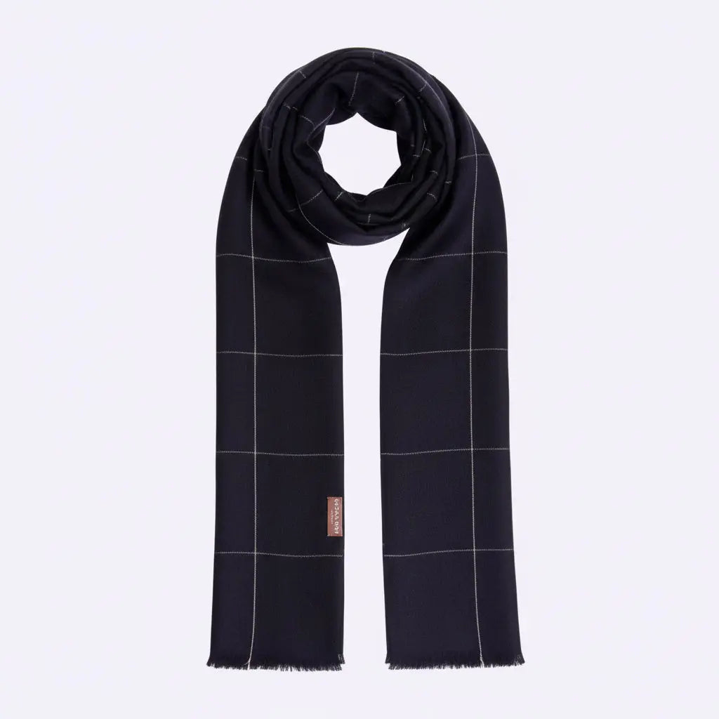Kiara Scarf - Fine Cashmere Scarf Black Ocean Ray