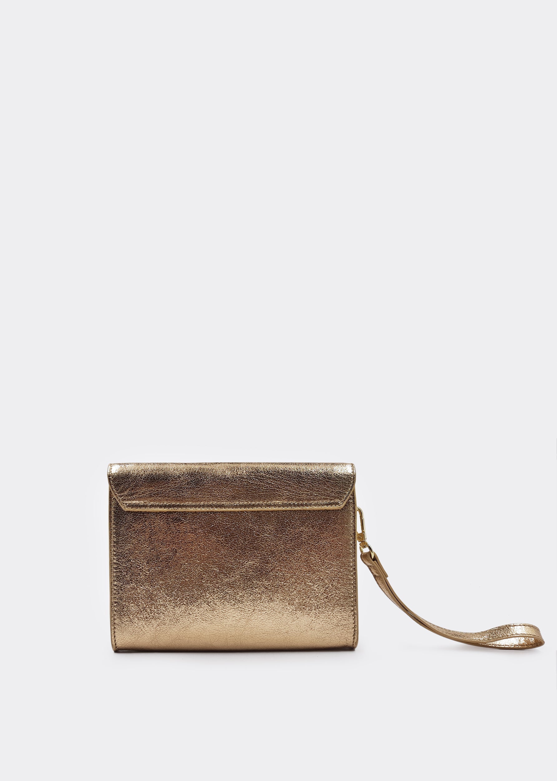 Envelope Gold Leather Clutch Ocean Ray London