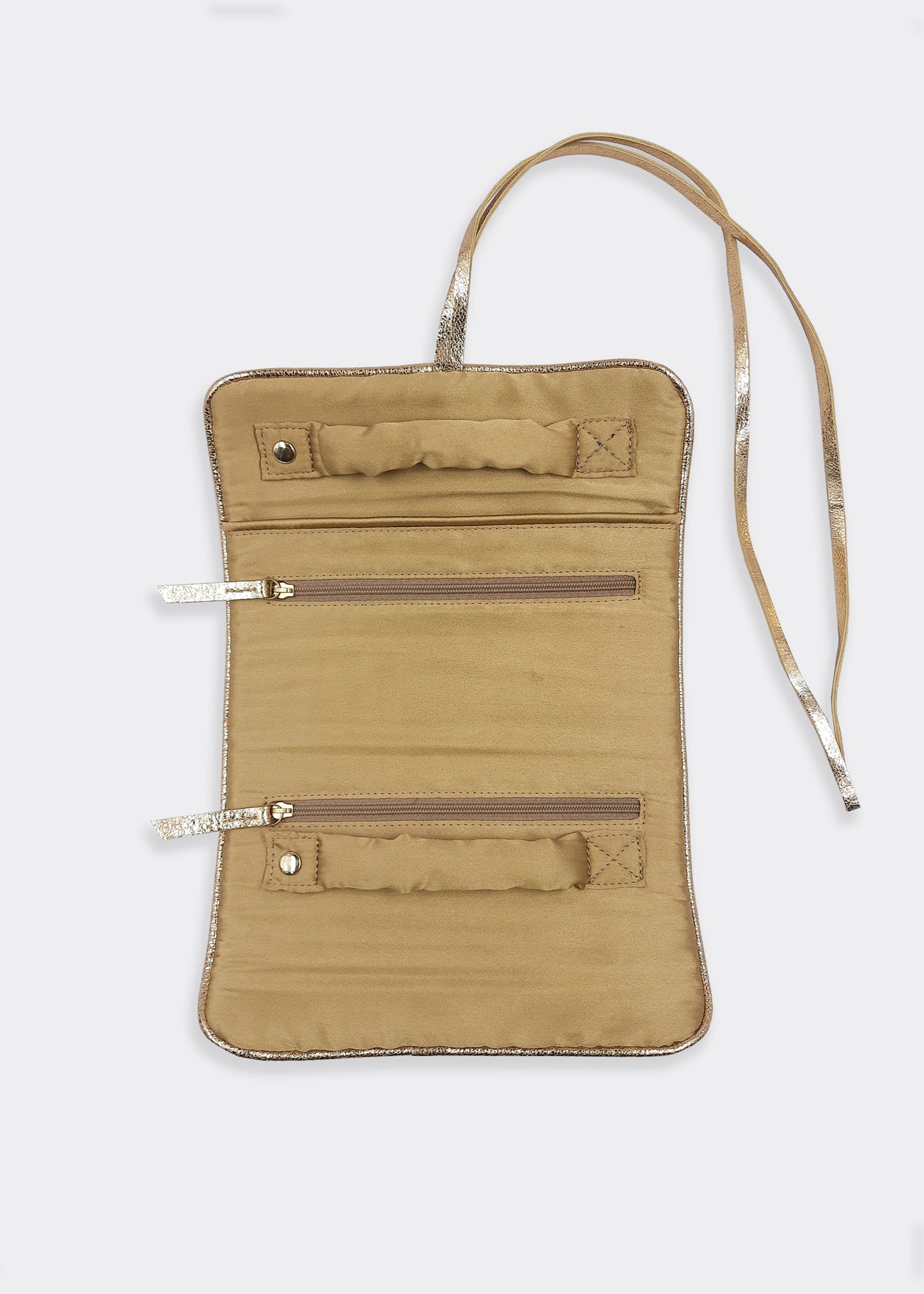 Jewellery Roll Gold Leather