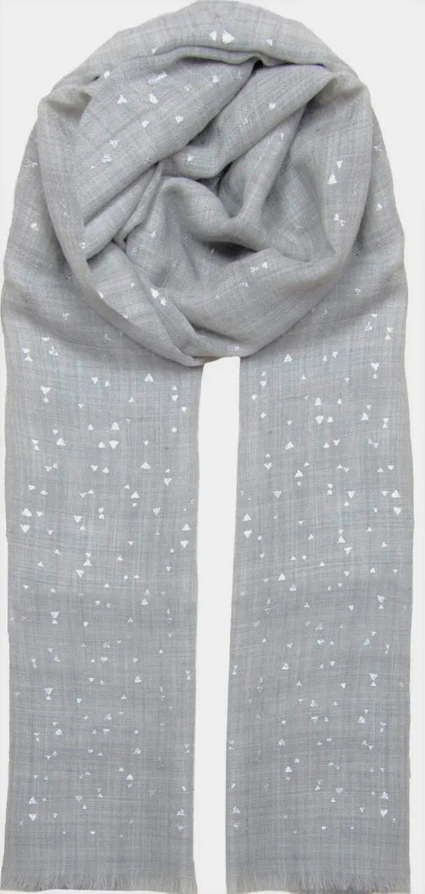 Geo Foil Wool Scarf Ocean Ray