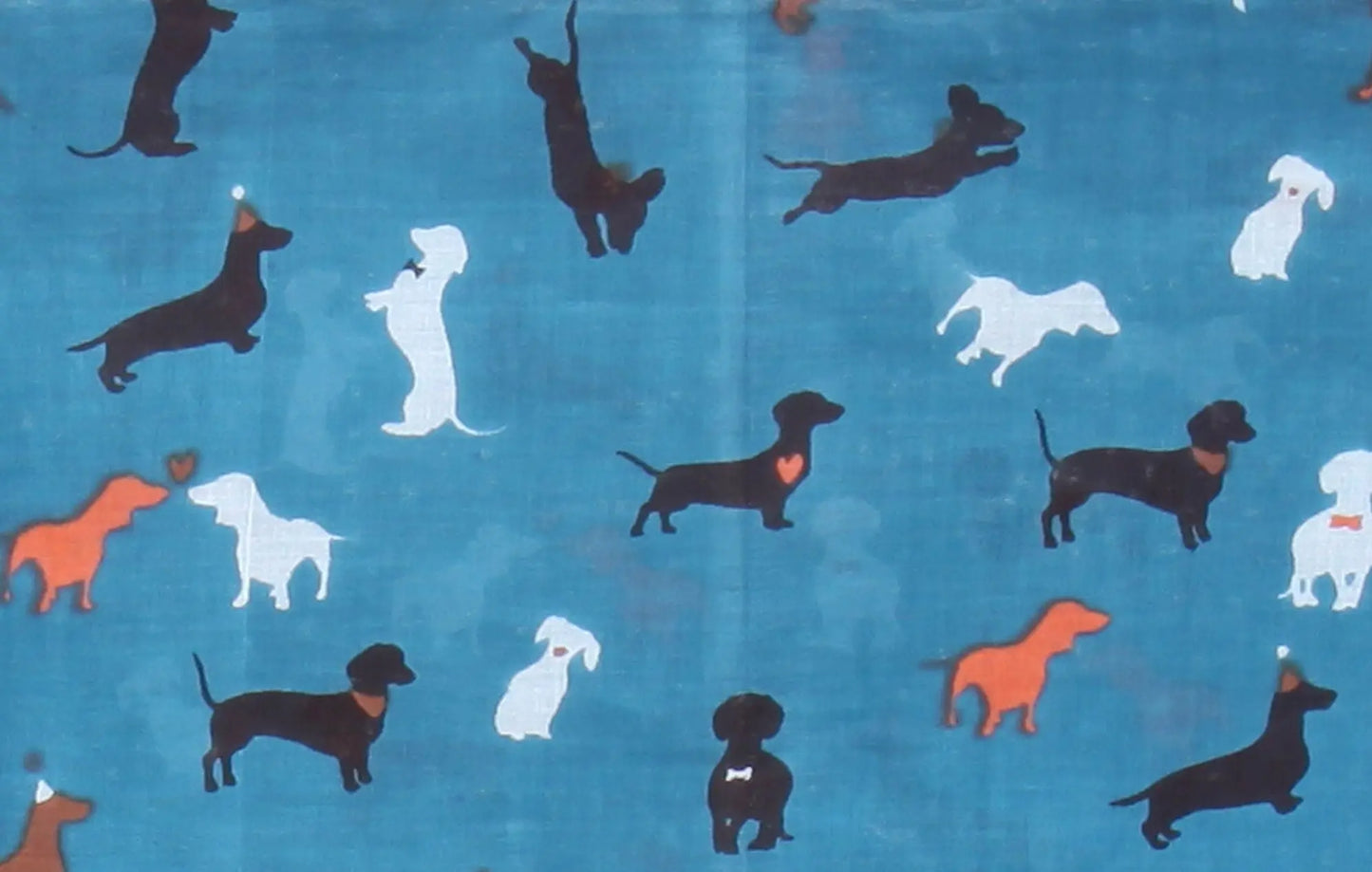 Dog Print Cotton Scarf - Teal Ocean Ray London