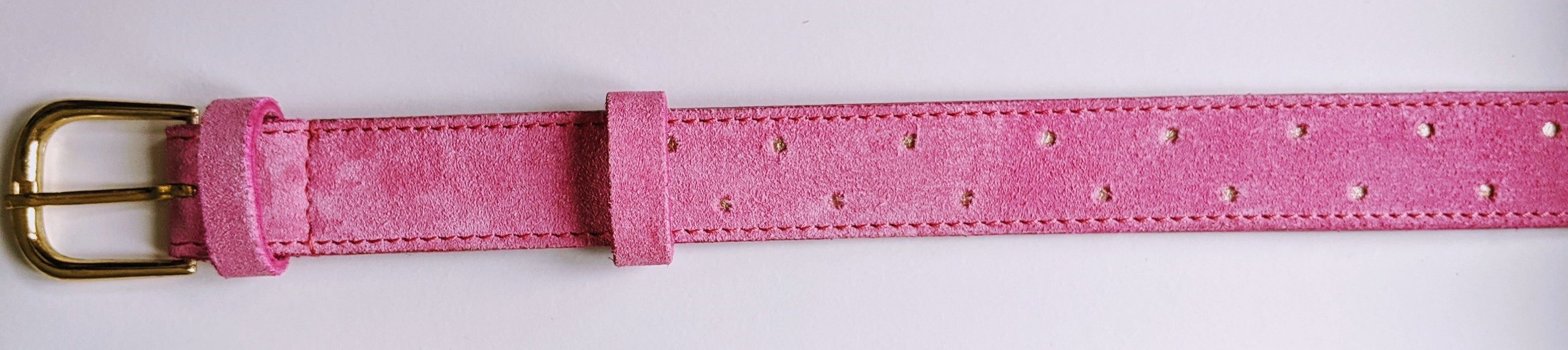 Ladies Belt - Pink with Gold Dots