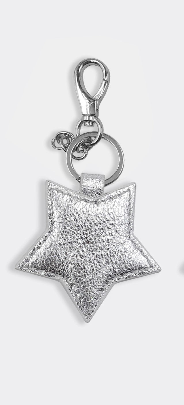 Leather star keyring Gold Ocean Ray London