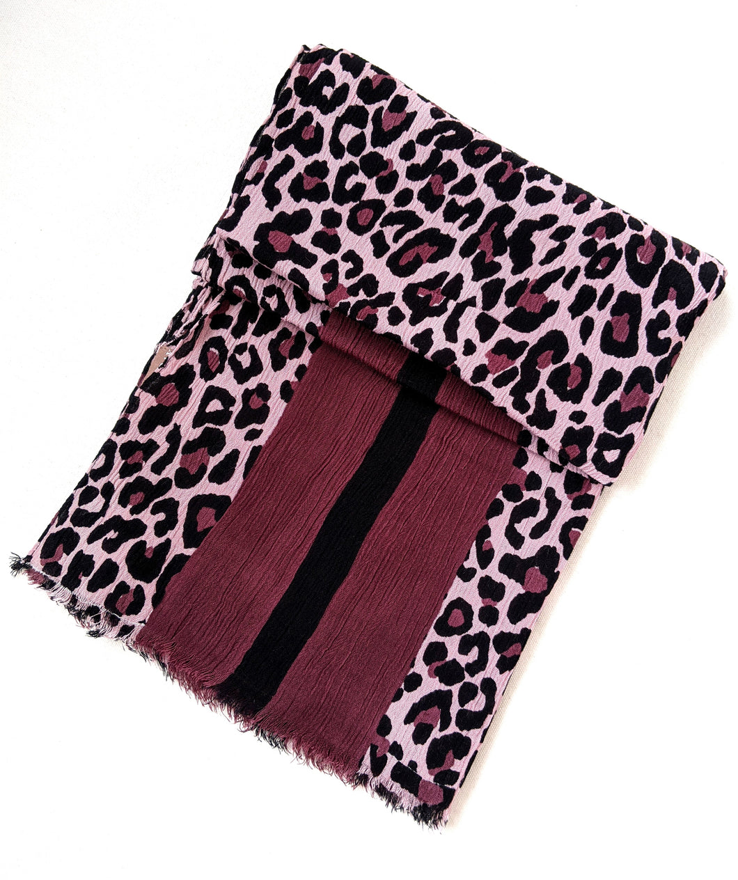 Leopard Scarf - Pink with Berry Color Print