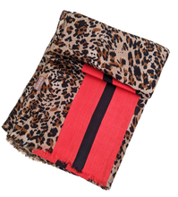 Red Stripe Leopard Print Scarf