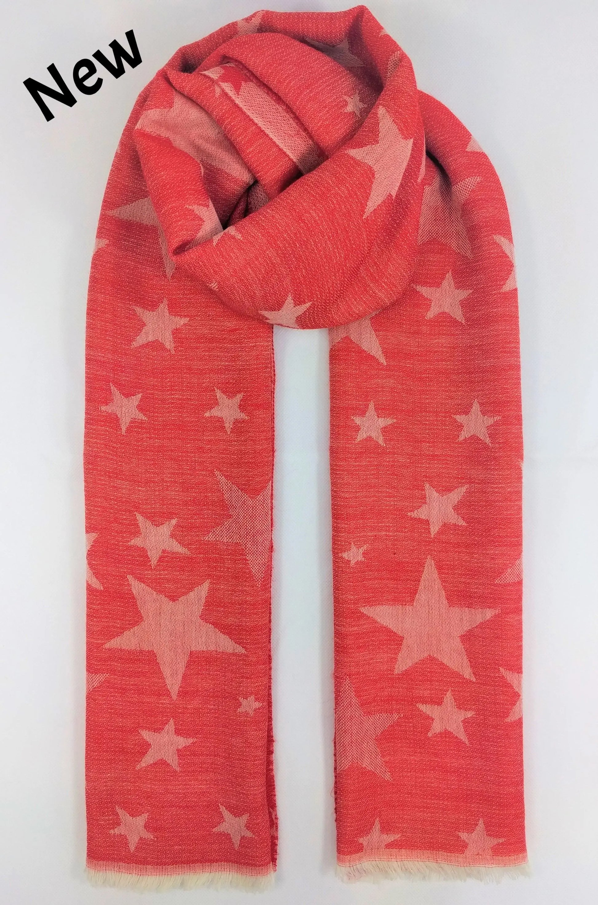 Reversible Woven Star Scarf - Red Ocean Ray London