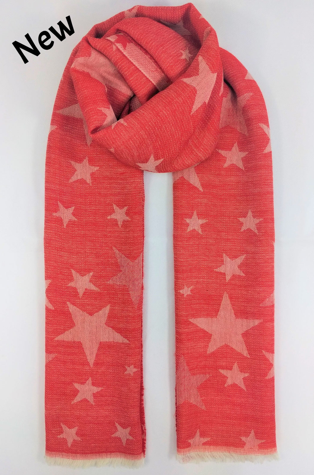 Reversible Woven Star Scarf - Red